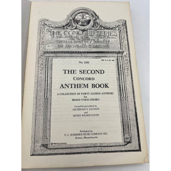 1963 The Second Concord Anthem Book 40 Sacred Anthems Religious Music Songbook - Picture 2 of 8